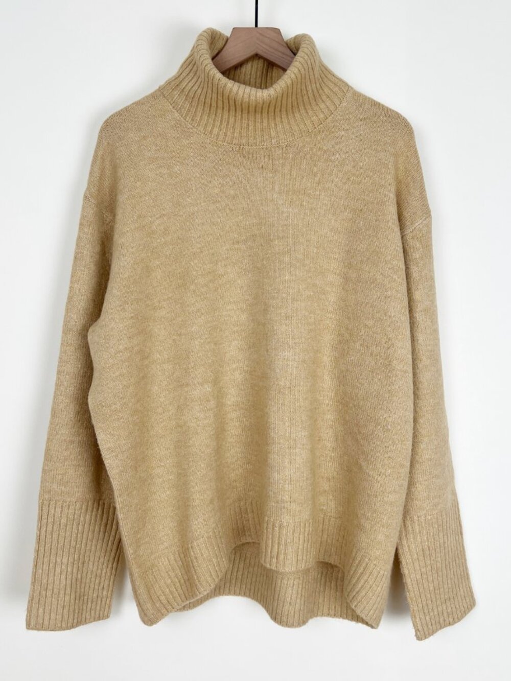 Echo Verde Dog Walker Chunky Cowl Turtleneck Sweater Oversized Long Slouchy Cozy - Picture 3 of 10